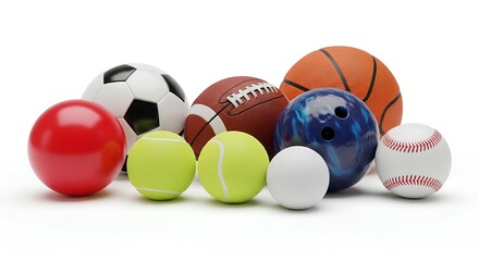 Diverse Sports Equipment Collection A Vibrant Display of Athletic Gear.