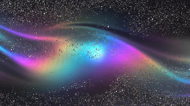 Holographic Animated Texture Background with Grainy Noise and Shimmering Particles