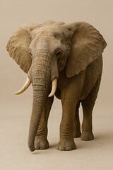 Obraz premium A majestic elephant standing alone in a serene environment viewed from the front