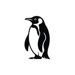 Black and white penguin silhouette standing upright