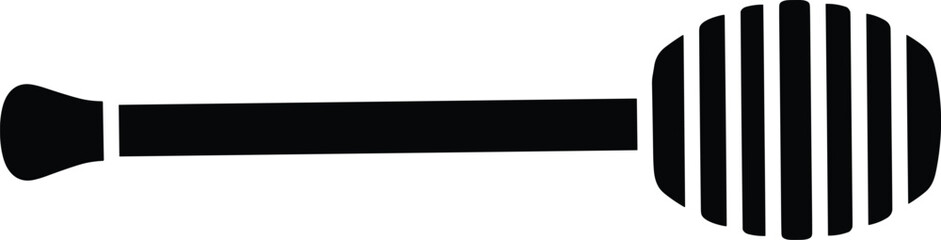 Honey Dipper Silhouette Icon, Black Wooden Honey Stick Vector Illustration Isolated on White Background for Beekeeping and Food Design © Mortuza Samiha