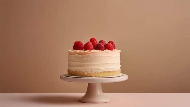 Cinematic macro shot of chocolate cake with ice cream and strawberry topping, melting texture, soft lighting, shallow depth of field, ultra detailed dessert footage in 8K