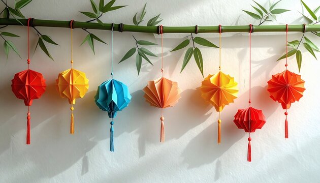 Japanese Tanabata star festival origami decoration