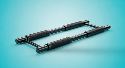 Sturdy parallel bars for pull-ups and exercise on blue background