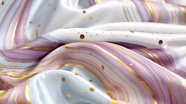 Luxury Fabric with Gold Accents and Marble Patterned Swirls