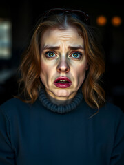 The portrait of disgusted woman