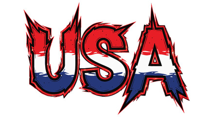 Usa text graphic with art and illustrator eps 10