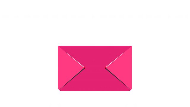 Love Letter icon animation. Bright pink envelope graphic symbolizing email communication.