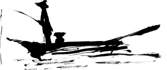 釣り人　シルエット素材