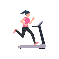 Fototapeta premium Woman running on treadmill