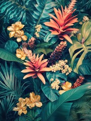  Tropical Bouquet Blooming Bromeliads