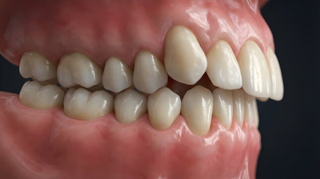 3D Dental Illustration of Underbite Malocclusion
