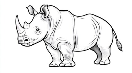 Obraz premium Monochrome rhinoceros illustration (1)