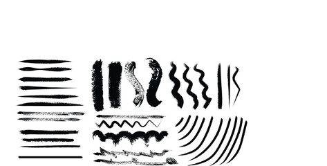 Obraz premium Hand drawn brush stroke line set