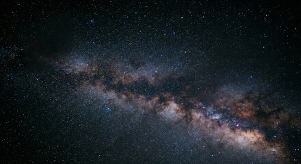 Obraz premium Milky Way galaxy band across starry night sky background