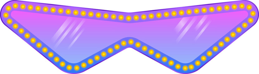 Retro futuristic neon light up sunglasses with purple lenses and yellow bulbs