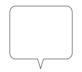 四角吹き出し 中央しっぽ 単品