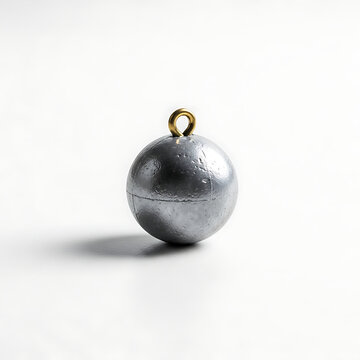 Round Fishing Sinker with Eyelet for Angling and Tackle Assembly