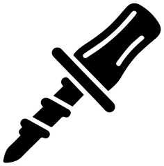 Obraz premium Black filled icon of a broken barbed key extractor on white background