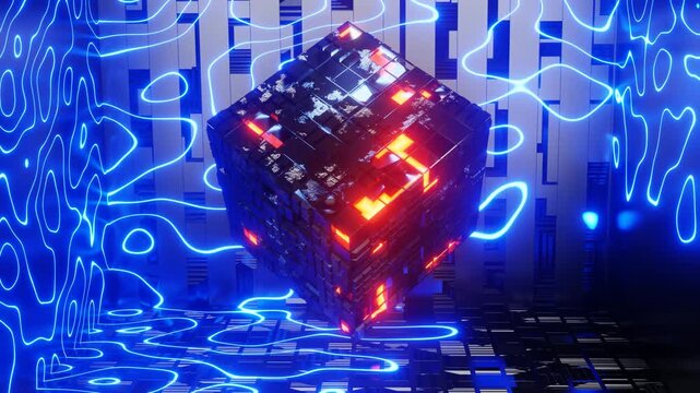Futuristic sci-fi environment with immersive atmosphere for video games, tech launches, metaverse projects, and cyberpunk content. 4K quality
