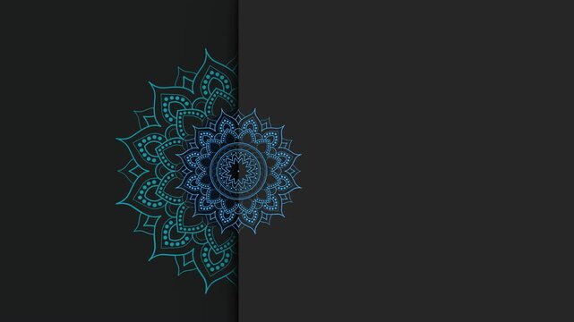 Luxury geometric gold gradient dark green mandala background. Design for any card, birthday, other holiday, kaleidoscope, yoga, india, folk, arabic. Indian pattern wallpaper video Isolated on Animatio