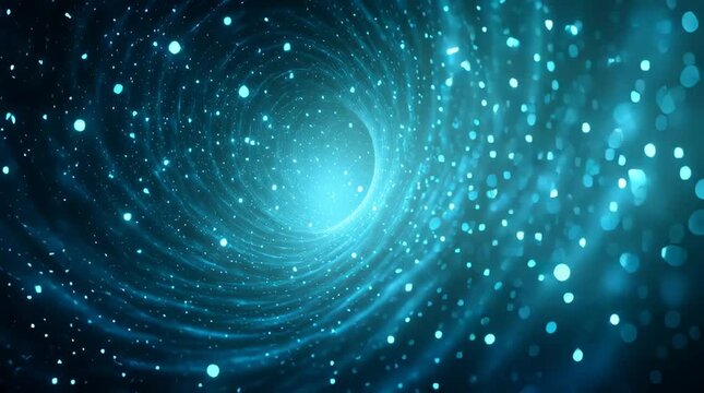 Cosmic Tunnel Video with Glowing Orbs Drifting Through Space