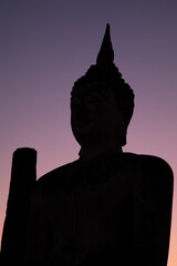 Silohuette of Budha Statue - Wat Sa Si Sukhothai Thailand