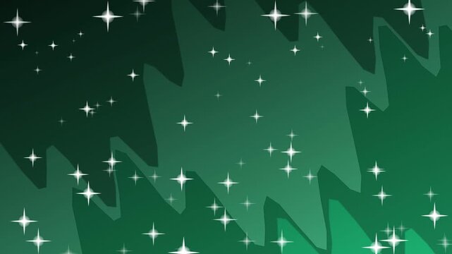 Green background with sparkling stars and zigzag pattern