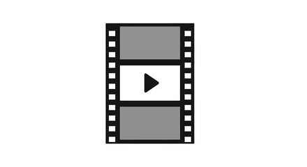 Obraz premium Graphic Icon of Film Strip with Play Button Indicating Multimedia Video Content and Cinematic Playback