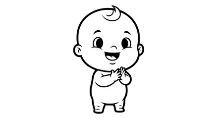 Charming vector illustration of a cheerful baby with a big smile, perfect for children's books, apps, and playful designs with a joyful mood.