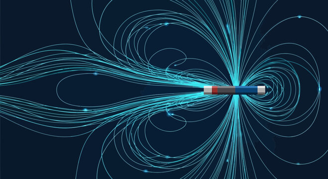 Electromagnetic Field Visualization in Abstract Science Background