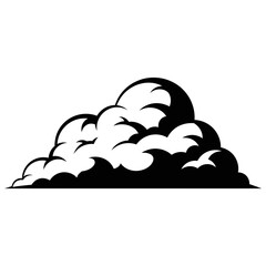 Stylized Black and White Cloud Illustration for Weather and Sky Themes
