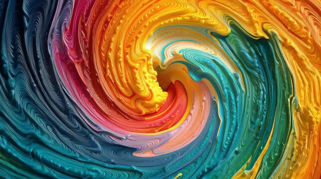 Swirling Abstract Paint Tunnel Stock Video in a Colorful Design