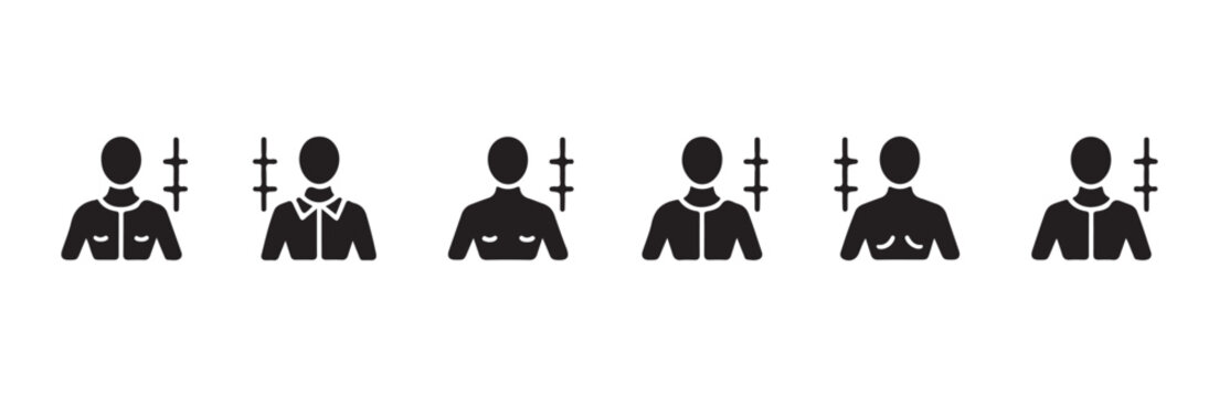 human body measurement icon set chest torso height gauge abstract scale