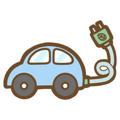Cute Environment Clipart Car EV Charger
