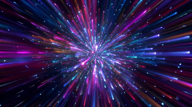Colorful Light Streak Video Tunnel Explosion Background