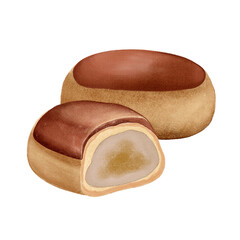 Chestnut Bun Illustration &ndash; Japanese Sweet PNG
