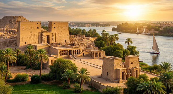 The temple of philae in egypt is a beautiful