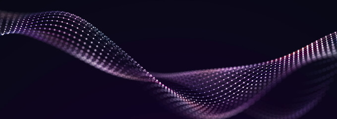 Abstract space with dots and lines. Network structure. Background concept for your design. 3d rendering.