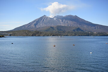 冬の雄大な桜島
