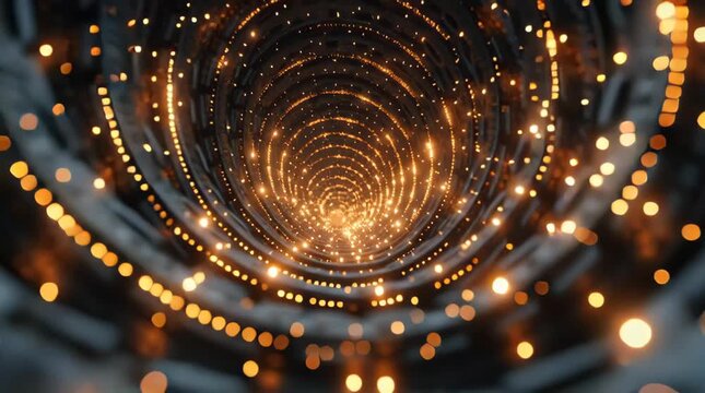 Abstract Stock Video of a Bright Rotating Light Tunnel
