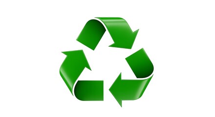 Obraz premium Green Recycling Symbol Illustration on White Background for Environmental Sustainability
