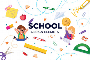 School Design elements Concept Vector Illustration