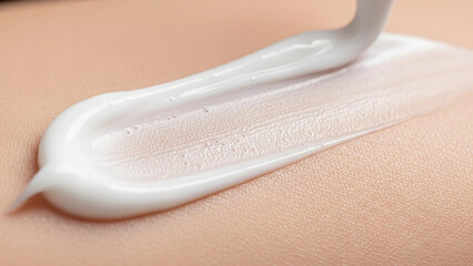Close-up of White Cream Being Applied to Skin.