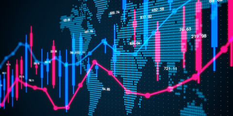 World map and financial technology concept © metamorworks