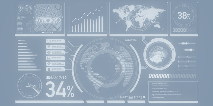 Futuristic cyberspace and digital interface concept