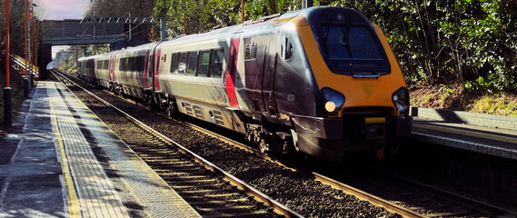 Passenger commuter suburban rural railway dtsation worcestershire england uk.