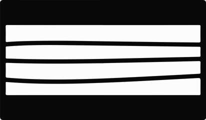 Obraz premium Black rectangle with four white horizontal bars inside