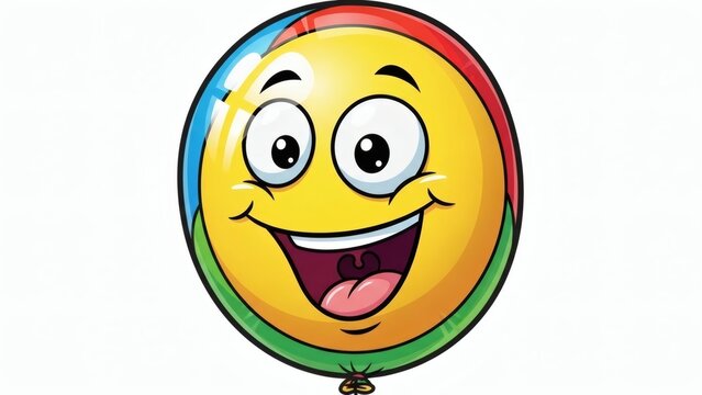 Colorful Smiley Face Balloon Illustration.