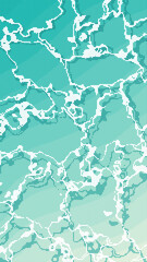 Vertical 8bit Retro Game Style Emerald Green Pixel Ocean Surface Background Illustration